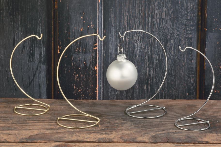  Ornament Stands - Brass or Chrome Wire - Set of 6